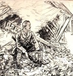 The Newcomer. “My Village, I Think?” by EH Shepard (detail). Artwork from The Shepard Trust archive. Reproduced with permission of Punch Ltd.