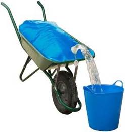 A wheelbarrow pouring water into a bucket

AI-generated content may be incorrect.